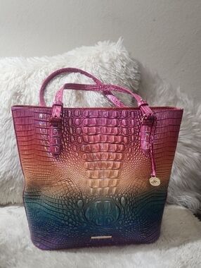 Brahmin Ezra Horizon Ombre Pink/Blue/Coral/Magenta Tote